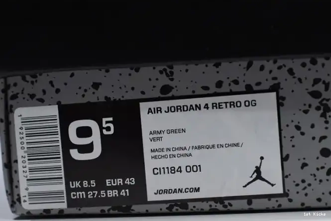 1st Kicks Shoes CI1184-001 Air Retro Black 4 Laser Jordan 0608